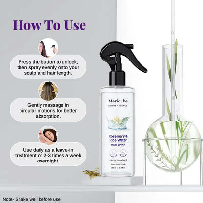 Science Rosemary Water with Rice Water |100% Natural Extract | Soft & Smooth Hair Non-Greasy & Fast Absorbing